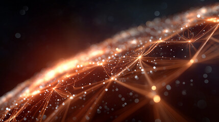 Wall Mural - network of light: an artistic and conceptual representation of a complex interconnected network, glo