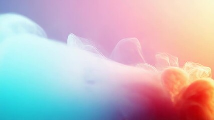 Wall Mural - colorful swirling smoke creating abstract shapes on gradient background
