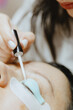 © Nataliya - Girl cosmetologist laminates and paints woman eyelashes