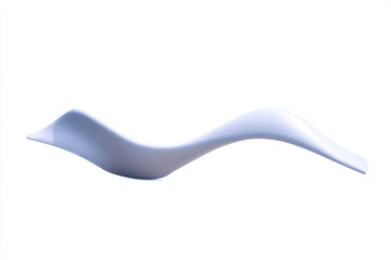 a white object with a curved shape on it