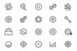 © AMENA KHATUN - A minimalistic line vector set that blends engineering elegance with modern tech symbolism — showcasing gears in sync and system optimization. Perfect for print, web, and animation use.
