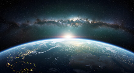 Wall Mural - cinematic view of Earth from outer space