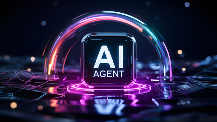 Discover powerful AI agent solutions with this modern and dynamic tech concept for innovation ideas