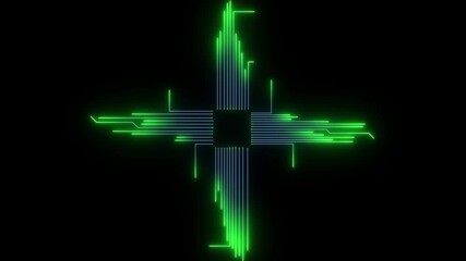 Futuristic Neon Circuit Board Background – Glowing Tech Grid with Digital Connections