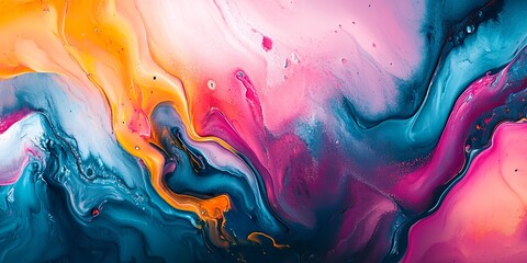 Wall Mural - a digital abstract painting, vivid colors and dynamic brushwork creating a modern and artistic look