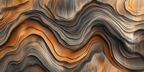 Wall Mural - a detailed view of abstract organic patterns, reminiscent of wood grain or stone, with rich textures