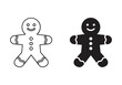 © mamunit1 - Vector art of gingerbread man cookie icon isolated on white background