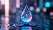 © Ummasalma - Digital water drop with circuit board pattern and ripple effect