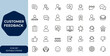 © aura studio - customer feedback Line icon collection featuring client experience, satisfaction, review, and support. Editable stroke vector illustration for business, rating, survey, and service and more.
