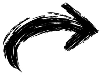 Wall Mural - png arrow shape scribble drawing black white.