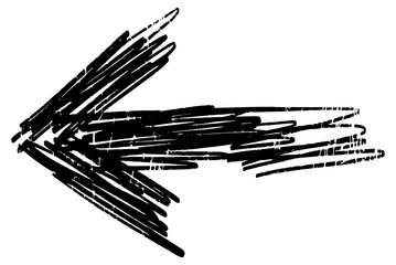 Wall Mural - png arrow shape scribble hand-drawn drawing black.