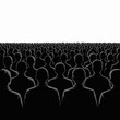 © StockNinja - Crowd of Silhouetted Figures Against White Background