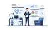 © Rangga - Professional Man Presenting Data In A Clinic Health Seminar Illustration