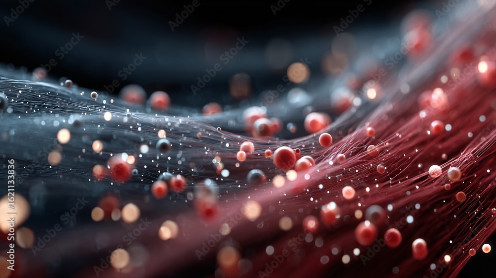 Glowing Digital Nodes Forming Complex Neural Network Structure Stock ...