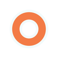 Wall Mural - Bold abstract circle shape sticker. Flat round shape element. Modern brutalist style, showcasing a unique geometric form, ideal for contemporary design projects, branding, or digital applications.