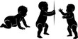 © T-Shop - Baby Silhouette Collection: Set of Crawling, Standing and Playing Infants, Vector Illustration