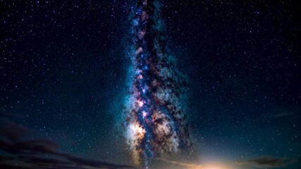 Wall Mural - milky and the stars above the ocean at night