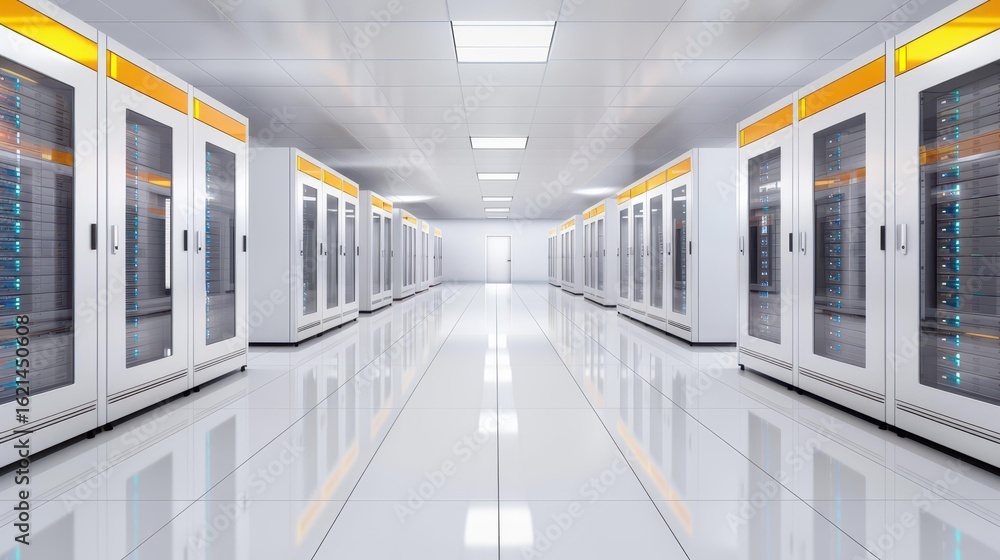 Server Racks In Building Explore the sleek design of server racks in a hightech data center ...