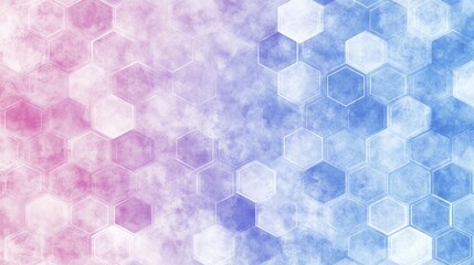 Wall Mural - Abstract gradient background with hexagonal shapes, blending pink and blue colors