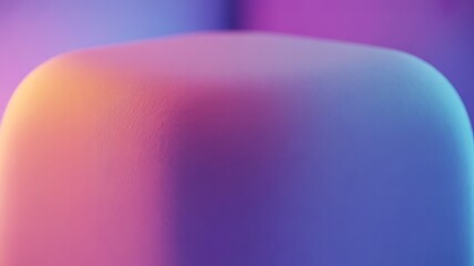 Wall Mural - softly lit abstract shape with gradient hues of pink orange and blue background color