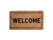 © QBeStock - Welcome mat brown coir doormat home entrance decor. Isolated On Transparent Background