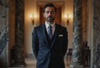 © Aliaksandr Barouski - Stylish man in legal professional attire standing in a marble courthouse