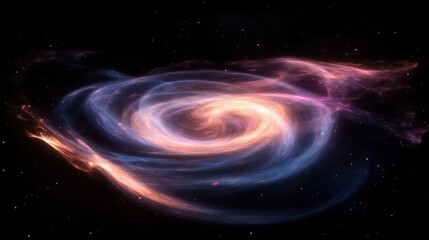 Wall Mural - Spiral galaxy swirling in the cosmos.