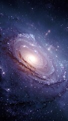 Wall Mural - vertical video breathtaking of a vibrant spiral galaxy, swirling with countless stars, cosmic dust, 