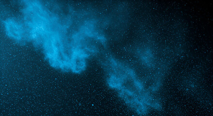 Captivating cosmic cloudscape of stars and nebula in the deep blue expanse