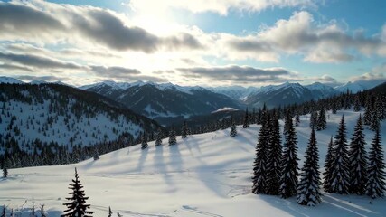 Wall Mural - there is a snow covered mountain with trees and a sky