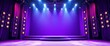 © Somnuek - Empty purple stage, bright spotlights, game show setting, game show,  atmosphere