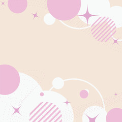 Wall Mural - Pastel Pink Heavenly Flat Cloud on Cream Yellow Background
