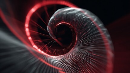 Canvas Print - abstract red spiral with dark background creates a futuristic and artistic digital design for modern
