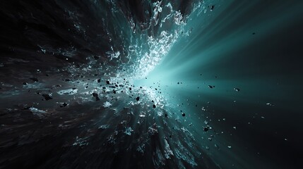 Canvas Print - abstract futuristic tunnel background with glowing light effect and motion blur, creating a sense of