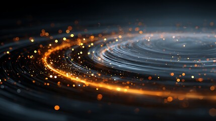 Canvas Print - abstract glowing light rings with motion blur, creating a mesmerizing cosmic scene of energy, partic
