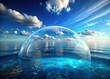 © Watcharapon - Oceanic blue transparent dome above earth