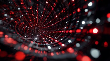 Canvas Print - abstract red and white light tunnel background with a futuristic and modern design, perfect for tech