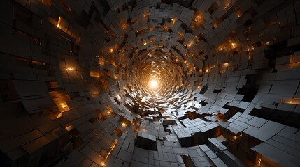 Wall Mural - abstract tunnel background with light and texture, creating a futuristic and fantasy space with dime