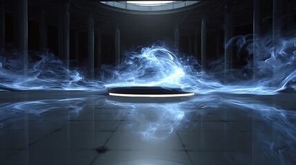 Wall Mural - a mysterious and surreal scene with abstract smoke and light, creating a moody and atmospheric space