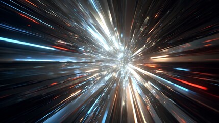 Canvas Print - an abstract burst of light and color creates a sense of speed and motion, representing the rapid adv