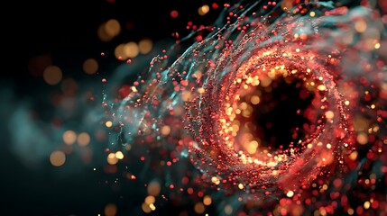 Canvas Print - an abstract vortex of swirling particles creates a dynamic and energetic visual, with a sense of mot