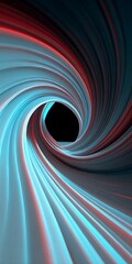 Canvas Print - abstract spiral tunnel with red and blue waves, creating a dynamic and futuristic design, perfect fo