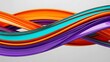 © Business - Dynamic abstract 3D render featuring vibrant teal, orange, and purple flowing shapes for modern design