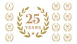 © JustPrint - Anniversary Logos 1, 5, 10, 15, 20, 25, 30, 35, 40, 45, 50, 55, 60 Years  Gold Laurel Wreath Design