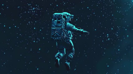 Wall Mural - stunning view of an astronaut floating in the vastness of space surrounded by distant stars, beautif