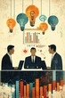 © Georgii - Illustration of a business meeting with charts and creative ideas depot