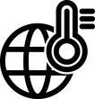 © Nuy - Global warming outline icon global with thermometer symbol for graphic design, logo, web site, social media, mobile app, illustration