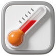 © Jamilul - 3d illustration of a closeup of a thermometer with a red liquid indicating a high temperature, isolated on a transparent background