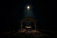 Nativity Scene At Night Free Stock Photo - Public Domain Pictures