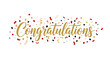 © Shah Zain - The word congratulations in golden glitter font with colorful confetti and sparkles, isolated on transparent background